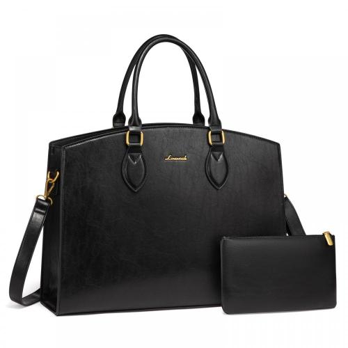 LOVEVOOK Fashion Vintage 15.6 In Laptop Work Tote Waterproof Bag shopping tote bag PU shoulder bag clutch purse Office Briefcase