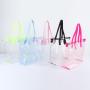 Bright Candy Multi Colors Hot Pink Stadium Approved Large Oversize Handle Transparent Shoulder Bag Summer Beach Clear Tote Bag