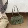 New Style Simple Big Nylon Hand Bag Zipper Women Tote Bags Handbag Fashionable Casual Lady Drawstring Ruched Shoulder Bag