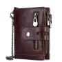 OEM280 Cowhide Genuine Leather Men Wallet Coin Purse Small Mini Card Holder Vintage Hasp Men Wallets RFID Blocking Slim Wallet
