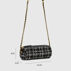 Manufactory 2024 Fashion Women High Quality Luxury Tweed Chain Bags Design Cross-Body Bag For Women Customize Brands Barrel Bag