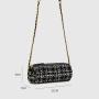Manufactory 2024 Fashion Women High Quality Luxury Tweed Chain Bags Design Cross-Body Bag For Women Customize Brands Barrel Bag