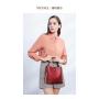 OEM Luxury Designer Casual Bucket Handbag for Women Striped Crossbody Shoulder Bag with Leather and Lock Decoration