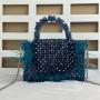 2024 Fashion Factory Direct Square Cheap Acrylic Beaded Bag with feather Jelly Bags Handbags For Women crossbody chain bag