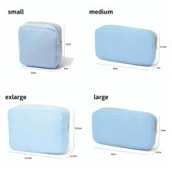 Unisex Basic 4 Sizes 0.8mm Thickess Waterproof Nylon Women Men Lifestyle Toiletry Organizer Wedding Party Cosmetic Nylon Pouch
