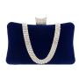 Hot sale velvet clutch bag luxury evening bags crystal long chain shoulder bags lady design rhinestone evening purses for ladies