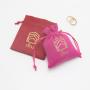 Custom Gold Logo Jewelry Suede Bag Mini Suede Gift Cosmetic Drawstring Pouch For Packaging