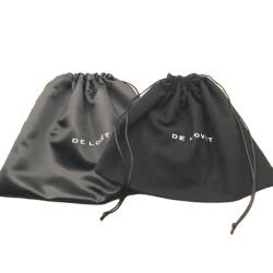 Customized Black Satin Cotton Flannel Dust Bag