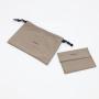Wholesale Envelope Canvas Comb Mirror Packaging Pouch Beige Brown Cotton Makeup Cosmetic Envelope Bag