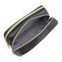 Portable Premium PU Toilet Brush Bag Embossed Logo Travel Compartment Zipper Cosmetic Pouch
