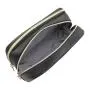 Portable Premium PU Toilet Brush Bag Embossed Logo Travel Compartment Zipper Cosmetic Pouch