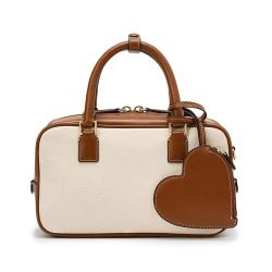 Factory wholesale  PU Leather Frame Crossbody Bag Retro Fashion Canvas Women Handbag