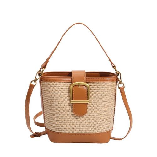Popular Niche Straw 2024 New Women'S Summer Style Crossbody Hand Bucket Bag