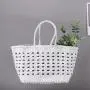 2024 Fashion Custom Logo Straw Woven Tote Bags For Women Reusable Large Capacity Ladies Luxury Grain Leather Braided Tote Bags