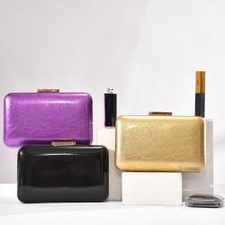 Fashionable solid color minimalist glossy light texture party evening bags handbags ladies purse clutch bag for women
