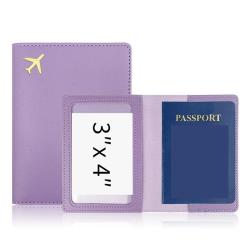 HR242 Gold Stamping Multi-color Aircraft Pattern Leather Passport Bag Hand Sewn PU Passport Clip Adjustable Logo Passport Cover