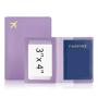HR242 Gold Stamping Multi-color Aircraft Pattern Leather Passport Bag Hand Sewn PU Passport Clip Adjustable Logo Passport Cover