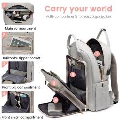 LOVEVOOK Fashion Oxford Travel Backpack Water Resistant multiple pockets College School Bookbag Women 15.6" 17" Laptop Backpacks