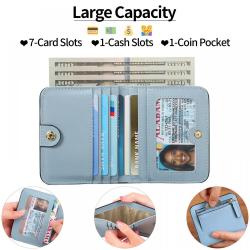ZF212 New Ultra-thin Ladies Short Wallet Multifunctional Korean Version of The Simple PU Coin Purse Money Clip