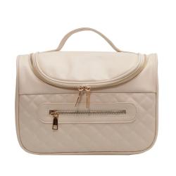 2024 new large capacity wearable makeup bag PU leather comfortable travel women portable high value handbag