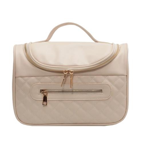 2024 new large capacity wearable makeup bag PU leather comfortable travel women portable high value handbag
