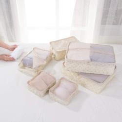 Custom 6 Pieces\set Oxford packing cube Waterproof Travel Bag One set Large Capacity Of Clothing Sorting Organize Bag