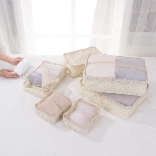 Custom 6 Pieces\set Oxford packing cube Waterproof Travel Bag One set Large Capacity Of Clothing Sorting Organize Bag