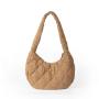2024 Trend Lattice Pattern Cotton Bag Winter Fashion Clouds Handbag Soft Puff Bag Female