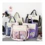 HR278 Fashion One Shoulder Crossbody Bag Students' Makeup Classes Contrasting Nylon Bag College Style Fresh Laptop Storage Bag