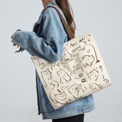 New high-capacity and minimalist canvas single shoulder handbag