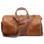 2024 Custom Crazy Horse Genuine Leather Travel Bags For Vintage Men Duffel