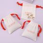 High End Soft Brush Canvas Drawstring Bag For Jewelry Custom Logo Cotton Ring Earring Jewelry Dust Pouch