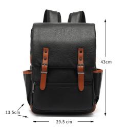2024 Trendy Custom Men Pu Leather Backpack Bags Fashion Luxury Waterproof College School Backpack Back Pack