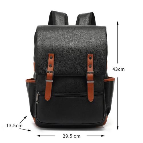 2024 Trendy Custom Men Pu Leather Backpack Bags Fashion Luxury Waterproof College School Backpack Back Pack