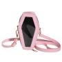 2023 Custom Gothic Design Coffin Shape Bag Clear PVC Window Vegan Leather Women Ita Crossbody Bag