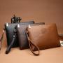 ZR362 New Business Leisure Men's HandBag Retro Style Soft PU Leather Mobile Case Wallet Litchi Pattern Phone Handbag