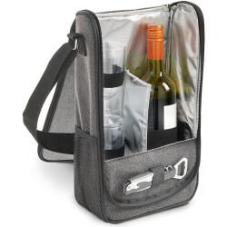 Cooling Wine Carrier Bag in Premium Ash Grey Wine Cooler Compartment Keeps Wine Chilled
