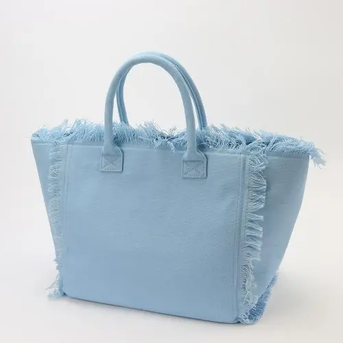 Custom Personalized Fashional Women Large Zipper Plain Canvas Shoulder Cord Purse Cute Canvas Tote Bag Handbags Wholesale