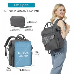 LOVEVOOK 2pcs Large Capacity 15.6 17 Inch Nurse Teacher Bag Work Travel Daily life College Laptop Rucksack Backpack Women USB