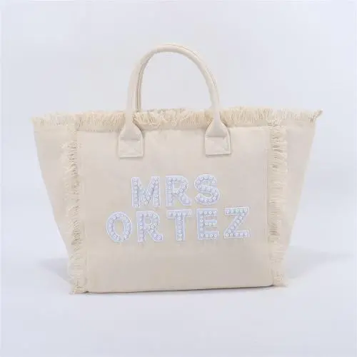 Keymay Popular RTS Low MOQ 6 Colors Bridesmaid Gift Fashion Cute Girls High Quality Handbags Reusable Tote Bag Canvas Travel Bag