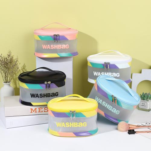 New Letter Printing Makeup Bag Waterproof Large Capacity Wash Bag Translucent Frosted Cosmetics Storage Bag