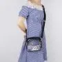 Keymay Custom Fashion Red Girls Pvc Makeup Bag Stadium Approved Shoulder Bag Women Clear Stadium Crossbody Bag