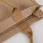 Customized portable burlap PVC transparent window burlap bag storage jute cloth bag waterproof tote burlap bag