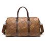 2024 Custom Check Genuine Leather Travel Bag For Vintage Men Duffel Bags