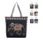 Gelory Wholesale Customize Print Women Shopping Tote Handbags Canvas Fully Sublimated Reusable Single Shoulder Shopper Bags