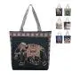 Gelory Wholesale Customize Print Women Shopping Tote Handbags Canvas Fully Sublimated Reusable Single Shoulder Shopper Bags