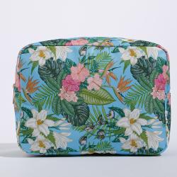 Stock S M L XL 4PCS Nylon Leaves New Summer Cute Travel Gift Tropical Print Makeup Bag Beach Large Toiletry Bags for Womens