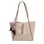 Bolsos Para Mujeres Large Capacity Handbag Simple Silk Scarf Single Shoulder Bag Wholesale Pu Pure Color Tote Bag