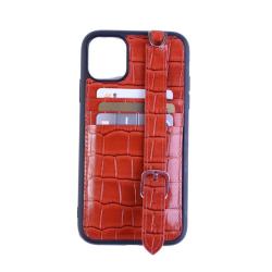 OEM ODM Capa De Celular Genuine Leather Mobile Cell Phone Case Cover for iphone 13 14 pro max  Wrist Strap Long Strap Crossbody