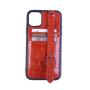 OEM ODM Capa De Celular Genuine Leather Mobile Cell Phone Case Cover for iphone 13 14 pro max  Wrist Strap Long Strap Crossbody